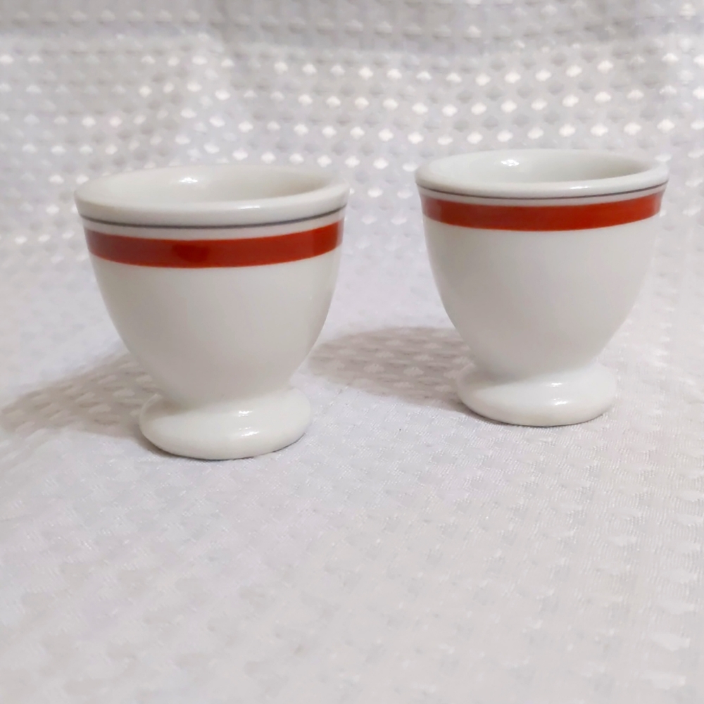 Porcelaine D'Auteuil Porcelain Egg Cups- set of two  Made in France